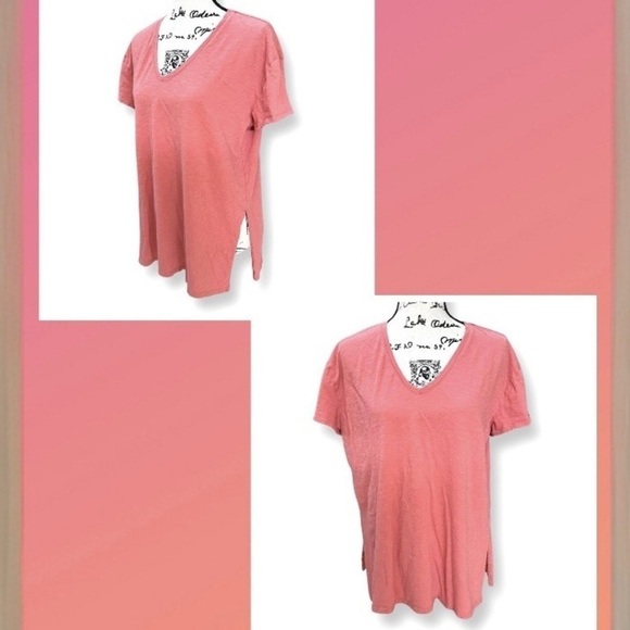 🔴 5 for $10 LOFT V-Neck Cotton Short Sleeve Top Loose Fit Size M - Picture 1 of 7
